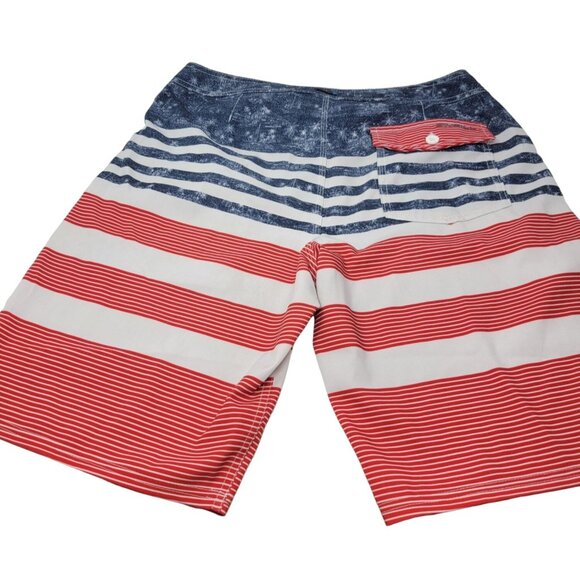 O'Neil Boars Shorts Size 32 Men's Red White Blue Drawstring Waist Pockets - Picture 3 of 7